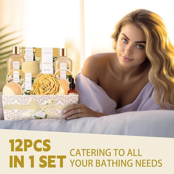 New 12pc Vanilla Bath Gift Set - Picture 6 of 6